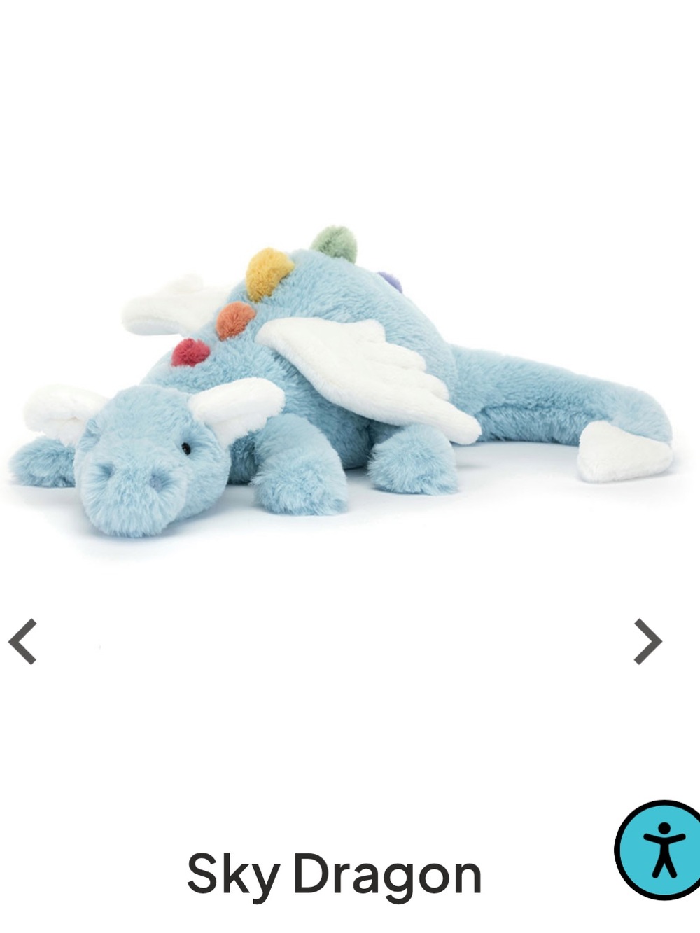 NWT Large Jellycat Blue Sky Dragon